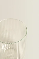 BOROSILICATE GLASS TUMBLER WITH RAISED LINES