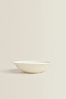 EARTHENWARE BOWL WITH RAISED-DESIGN EDGE