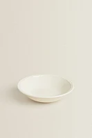 EARTHENWARE BOWL WITH RAISED-DESIGN EDGE