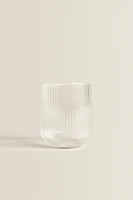 BOROSILICATE GLASS TUMBLER WITH RAISED LINES