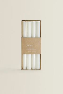 SET OF DECORATIVE CYLINDRICAL LONG CANDLES (SET OF 4)