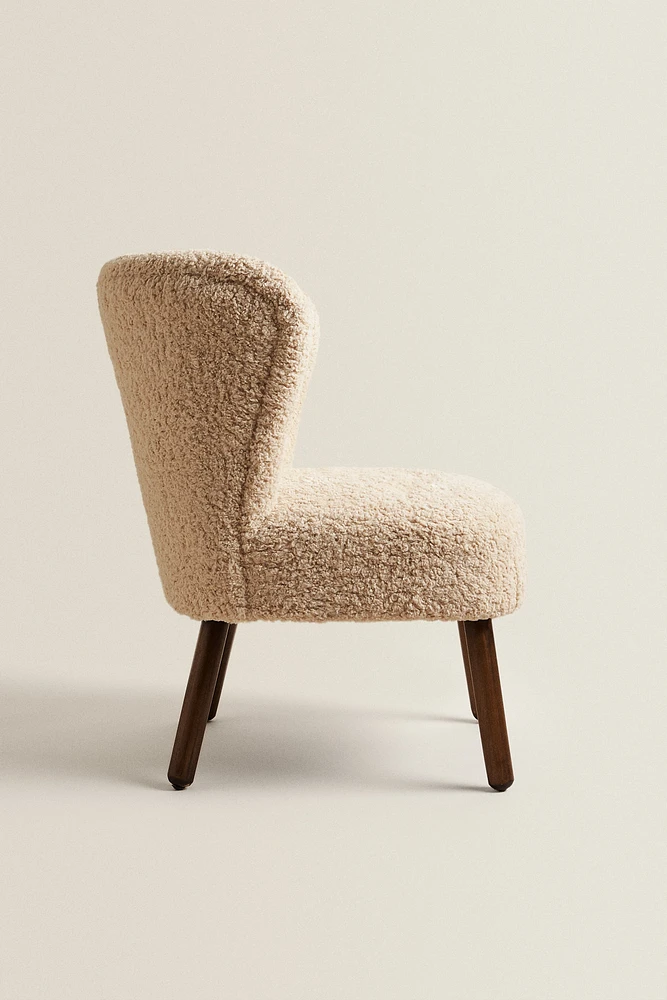 FAUTEUIL TISSU BOUCLÉ BEIGE