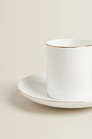 RIMMED BONE CHINA COFFEE CUP AND SAUCER