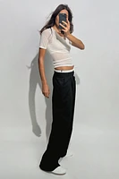 DOUBLE WAIST WIDE LEG PANTS