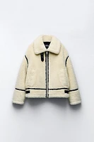 FLEECE BIKER JACKET ZW COLLECTION