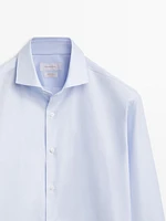 Slim fit cotton twill shirt