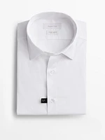 Stretch slim-fit cotton twill shirt