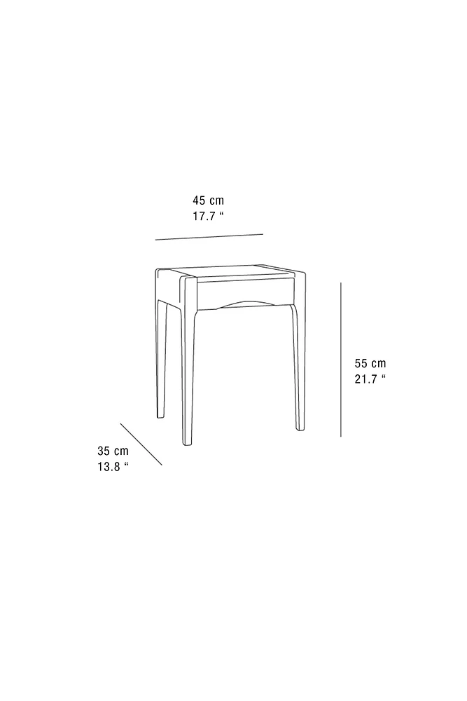 TABLE DE CHEVET EN CHÊNE AVEC TIROIR