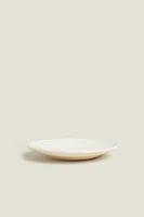 EARTHENWARE SIDE DISH WITH RAISED-DESIGN EDGE