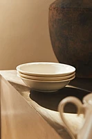 EARTHENWARE BOWL WITH RAISED-DESIGN EDGE