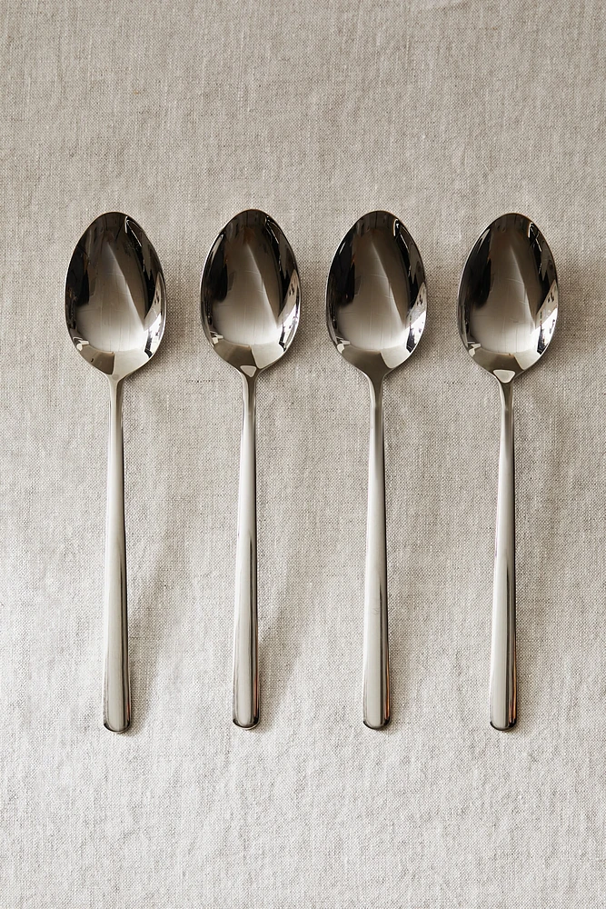 SET OF SHINY STEEL SPOONS (SET OF 4)