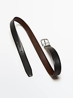 Reversible leather belt