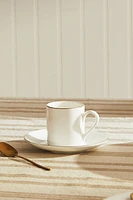 RIMMED BONE CHINA COFFEE CUP AND SAUCER