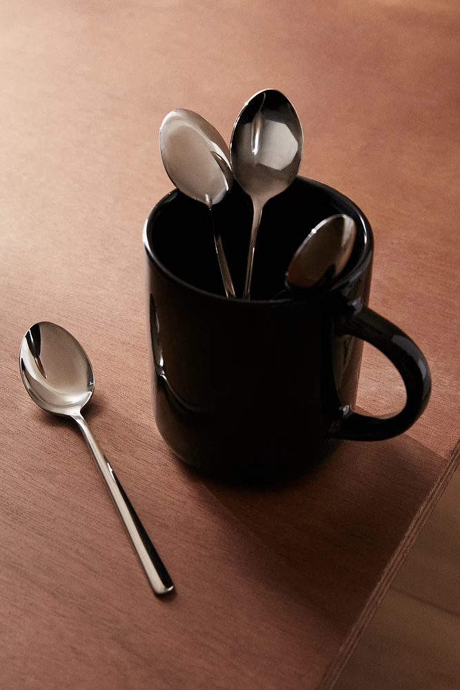 SET OF SHINY STEEL DESSERT SPOONS (SET OF 4)