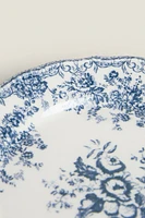 FLORAL EARTHENWARE DESSERT PLATE