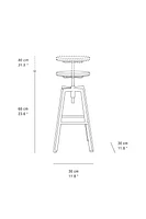 WOOD AND METAL SWIVEL BAR STOOL