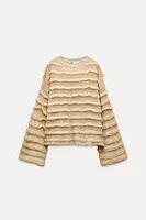 RUFFLED KNIT SWEATER