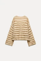 RUFFLED KNIT SWEATER