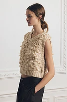 TEXTURED KNIT SWEATER VEST