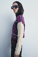 CONTRASTING KNIT JACQUARD SWEATER