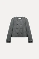 WOOL BLEND BUTTONED JACKET ZW COLLECTION