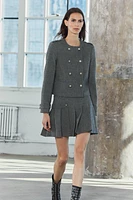 BOX PLEAT WOOL BLEND SKIRT ZW COLLECTION