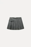 BOX PLEAT WOOL BLEND SKIRT ZW COLLECTION