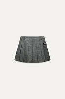 BOX PLEAT WOOL BLEND SKIRT ZW COLLECTION