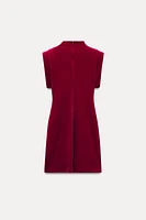 VELVET SHOULDER PAD DRESS ZW COLLECTION