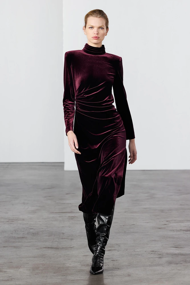 DRAPED VELVET DRESS ZW COLLECTION