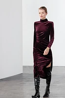 DRAPED VELVET DRESS ZW COLLECTION