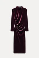 DRAPED VELVET DRESS ZW COLLECTION