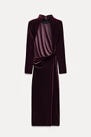 DRAPED VELVET DRESS ZW COLLECTION