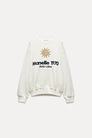 CONTRAST EMBROIDERED SWEATSHIRT