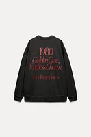 TEXT PRINT WASHED SWEATSHIRT