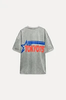 PRINTED WASHED EFFECT T-SHIRT