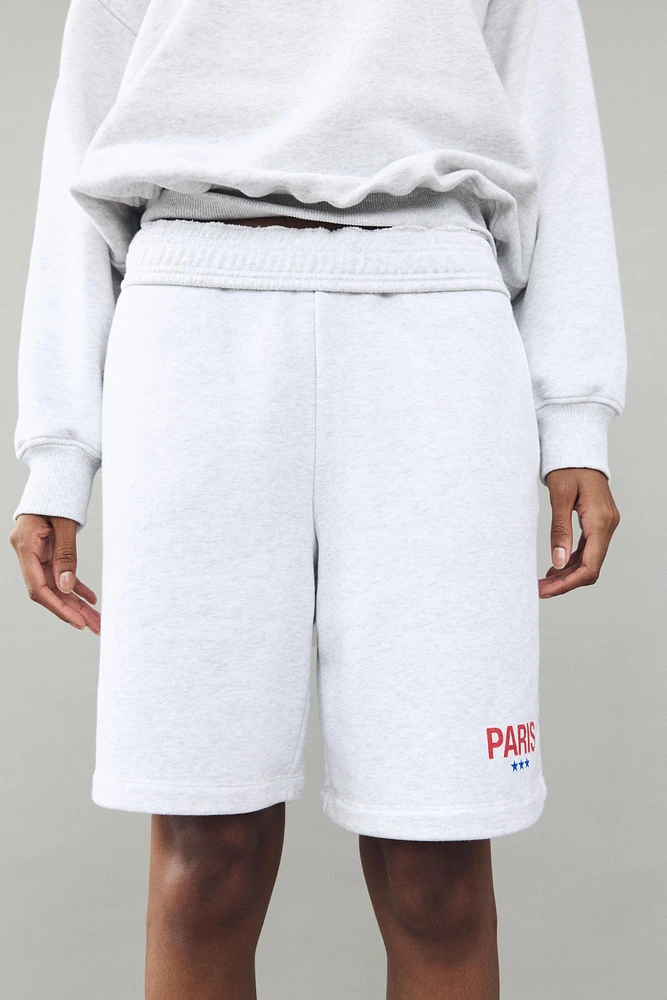 PLUSH SHORTS WITH TEXT