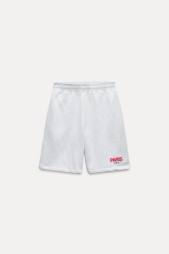 PLUSH SHORTS WITH TEXT