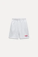 PLUSH SHORTS WITH TEXT