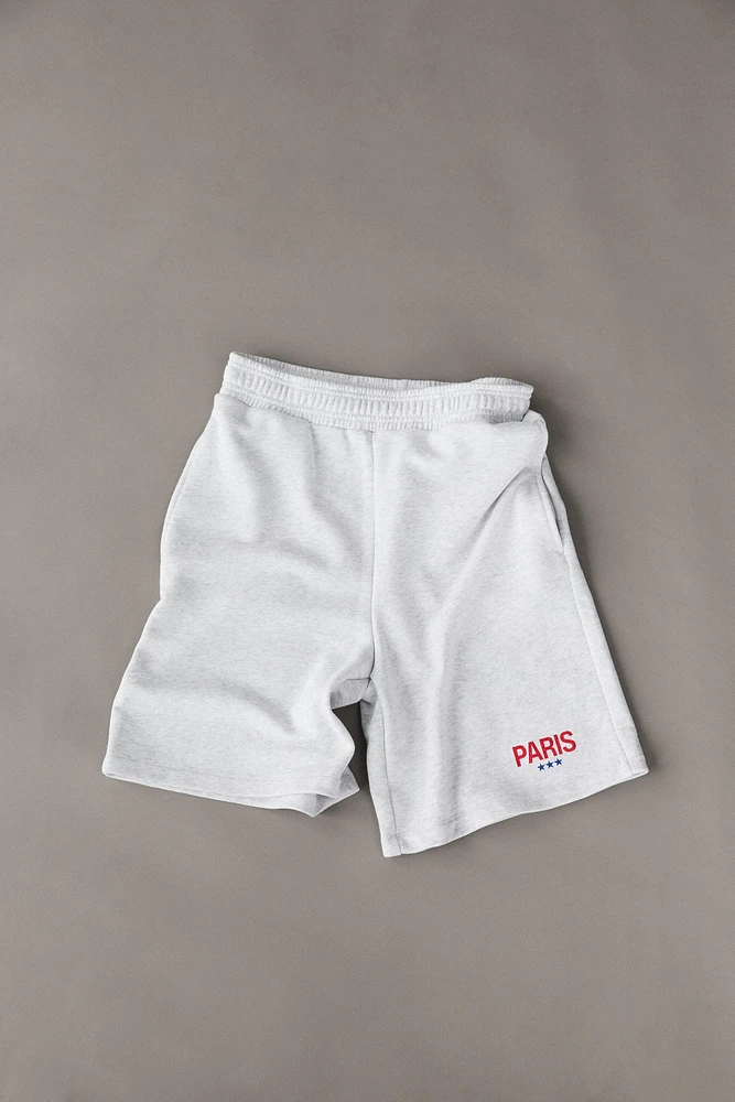 PLUSH SHORTS WITH TEXT