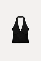 RUCHED HALTER TOP