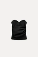 PLEATED BANDEAU TOP