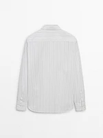 Slim fit pinstripe poplin shirt