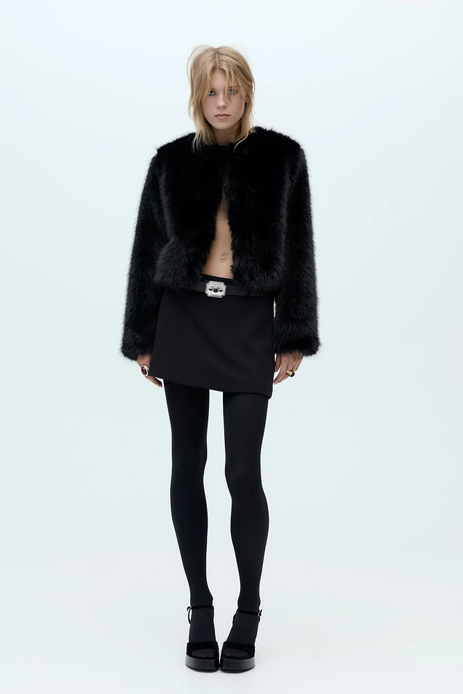 SHORT FAUX FUR JACKET