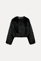 SHORT FAUX FUR JACKET