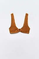 TEXTURED STRETCH BIKINI TOP