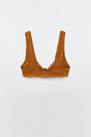 TEXTURED STRETCH BIKINI TOP