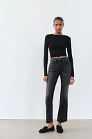 FLARED CROPPED HIGH WAIST TRF JEANS