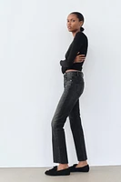 FLARED CROPPED HIGH WAIST TRF JEANS