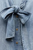 TRF DENIM SHIRT WITH TIE